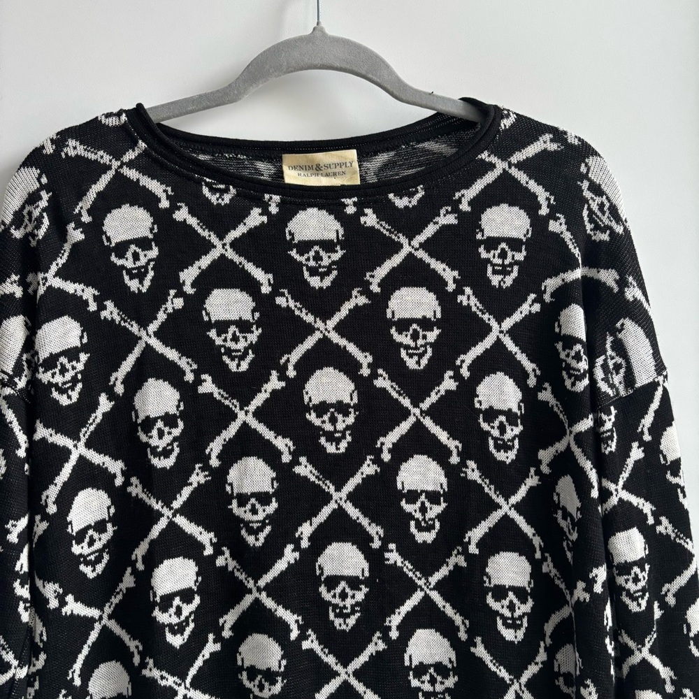 Denim & Supply by Ralph Lauren Knitted Skull And Crossbones Pattern Sweater - Picture 2 of 14
